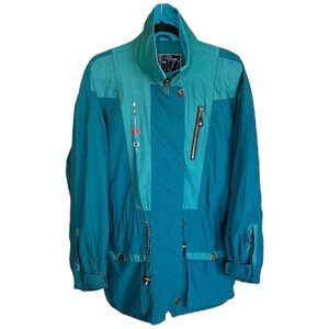 MOUNTAIN GOAT Vintage Anorak Jacket Teal Embroidered Western Vibe, Size Medium‎
